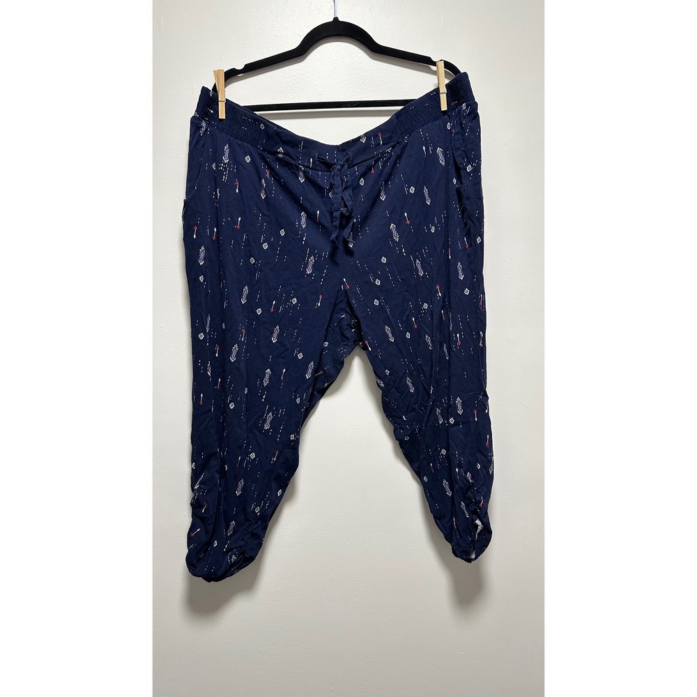 Torrid Navy Blue Geometric Arrow Print Boho Jogger Pants Plus Size 3/3X